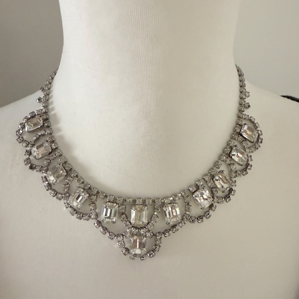 Mid-century Gatsby style rhinestone choker